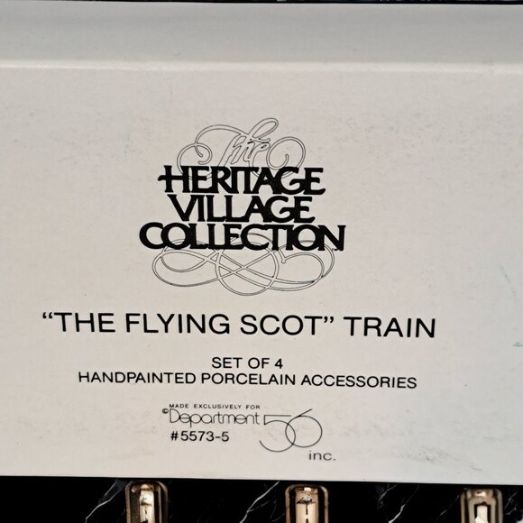 VINTAGE 1990 Dept 56 Heritage Dickens Village The Flying Scot Train Set #5573-5 - Picture 3 of 12